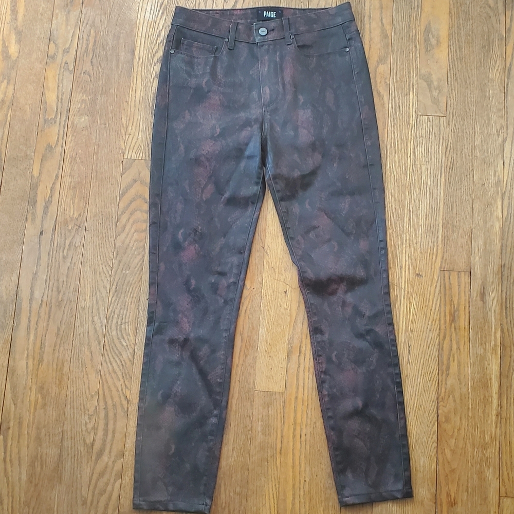 PAIGE Hoxton Ultra Skinny Jeans, Red Snakeskin, 27 - Picture 5 of 10